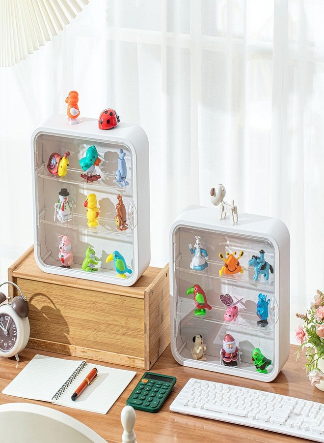 Menkxi 2 Pcs Display Case for Figures 3 Tiers Doll Storage Box Wall Mounted Clear Box Dust Proof Display Cabinet Organizer with Magnetic Door for Mini Toys Action Figures Collectibles, White - Image 5